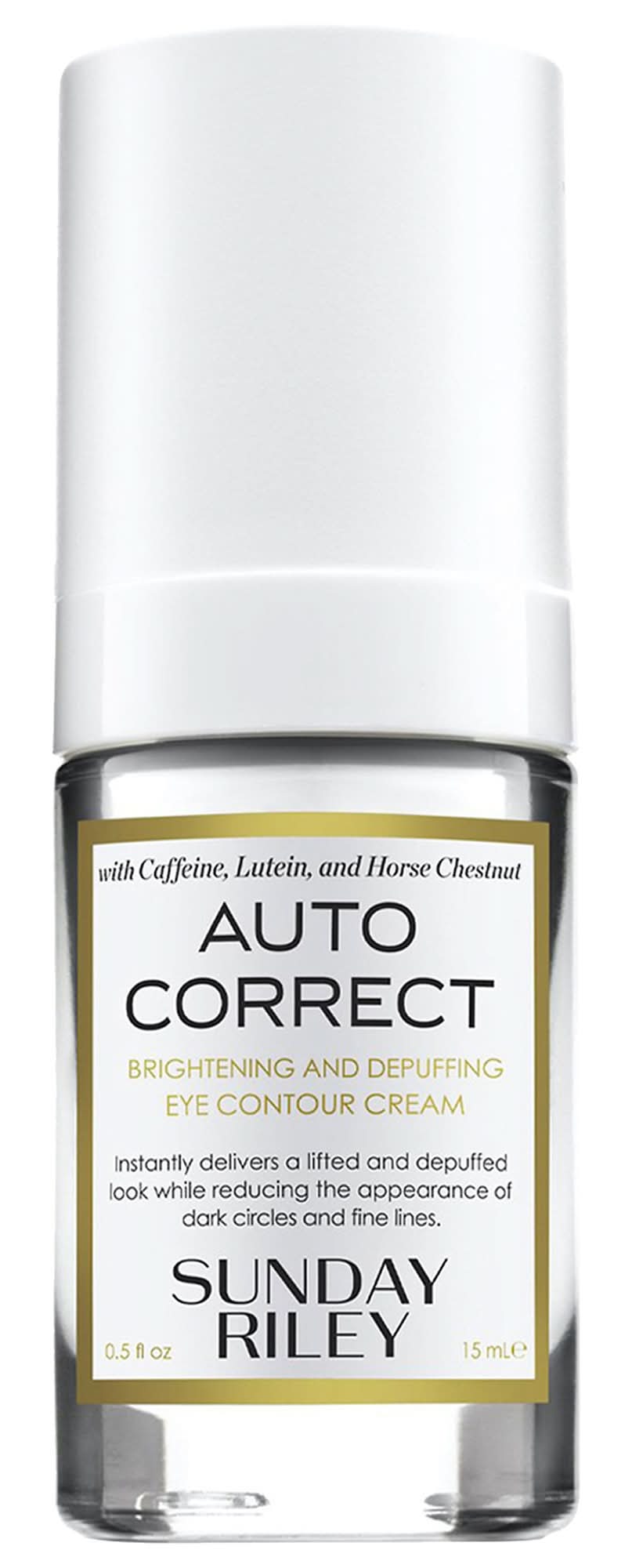 Sunday Riley Auto Correct Brightening + Depuffing Eye Cream for Dark Circles 0.5 oz/ 15 mL