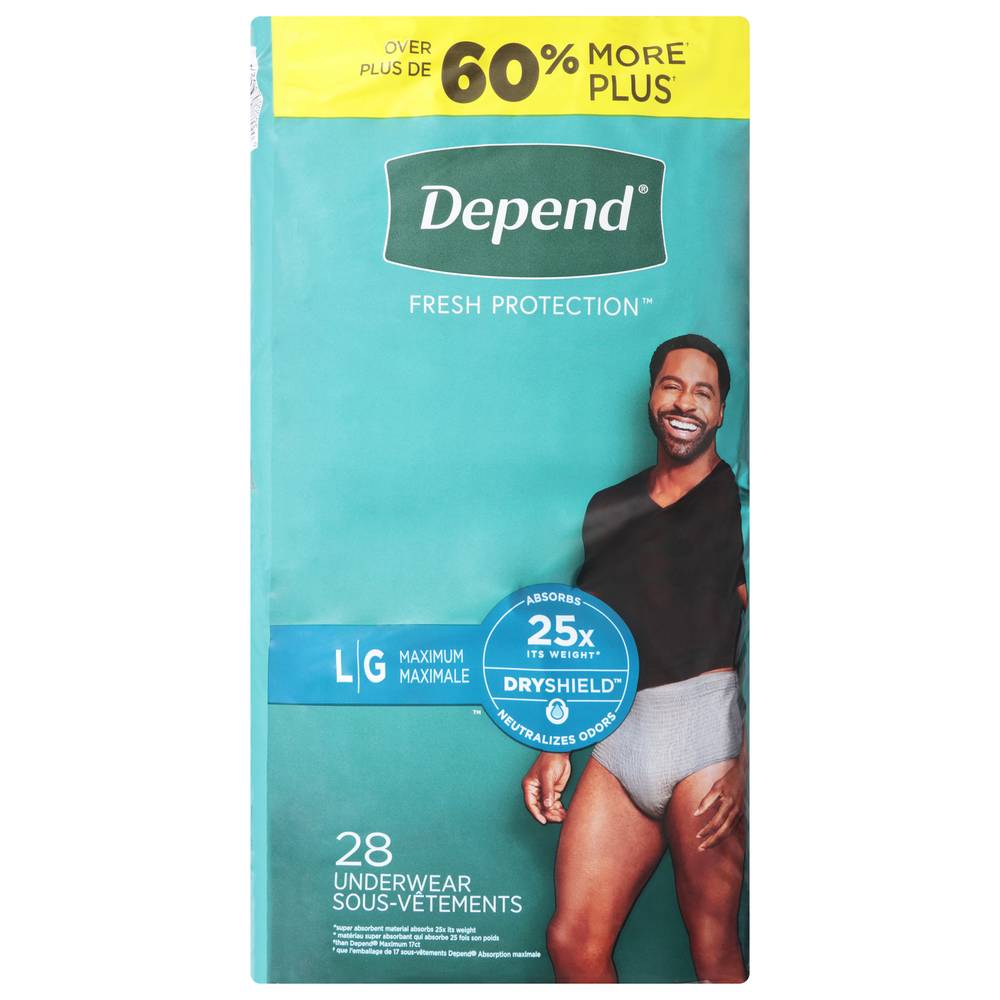 Depend L Maximum Fit-Flex Dry Shield Underwear (3.2 lbs)