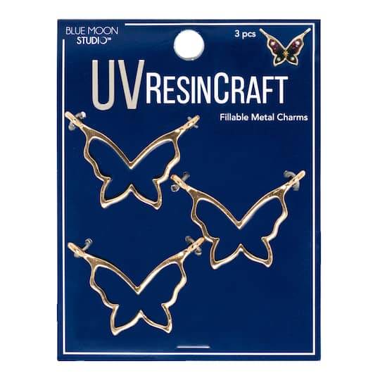 Blue Moon Studio Uv Resin Craft Gold Butterfly Bezel Charms