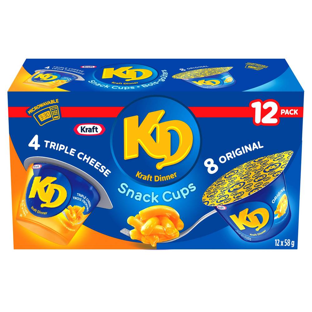 Kraft Dinner Macaroni & Cheese Snack Cups, 12 X 58 G