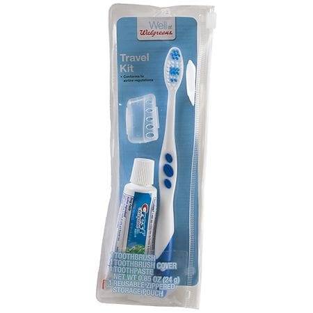 Walgreens Travel Kit With Toothbrush Cover Toothpaste Reusable Storage Pouch