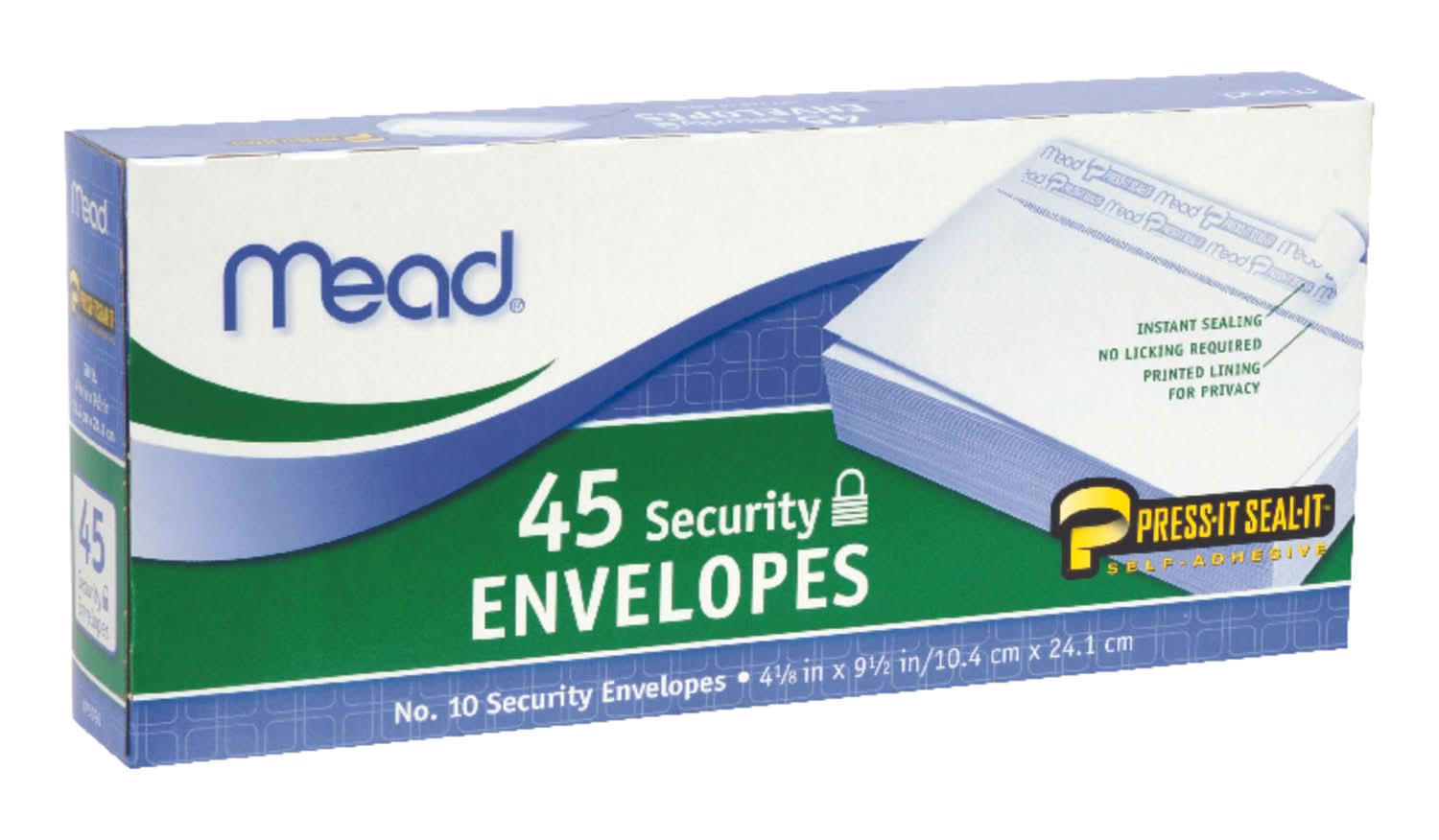 Mead 9.5 In. W X 4.12 In. L No. 10 White Envelopes 45 Pk