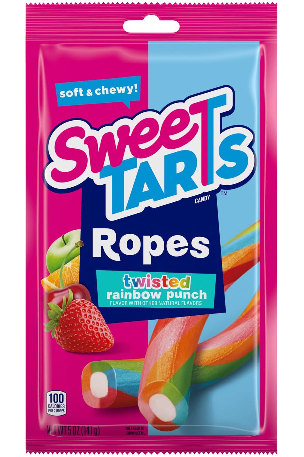 Sweettarts Twisted Ropes Rainbow Punch Gummi Candy 5 Oz Pouch