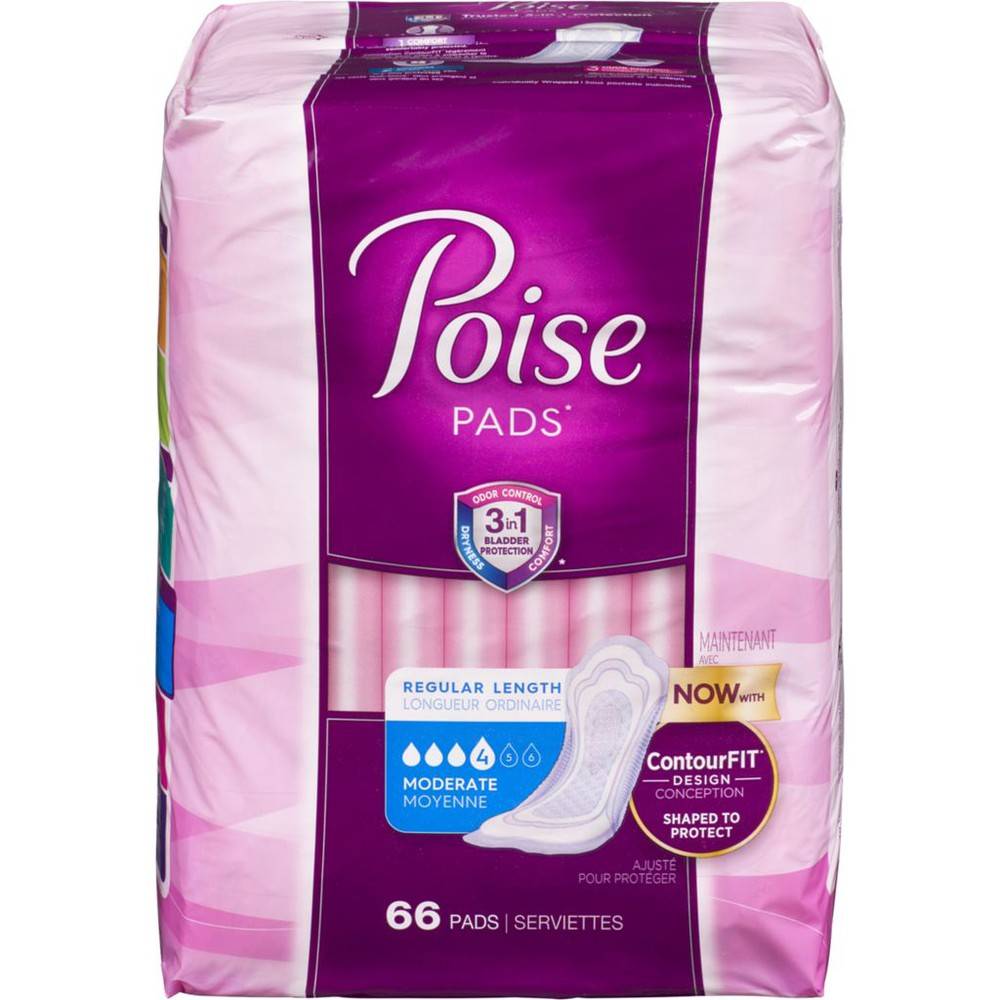 Poise Pads, Moderate Regular (72 ea)