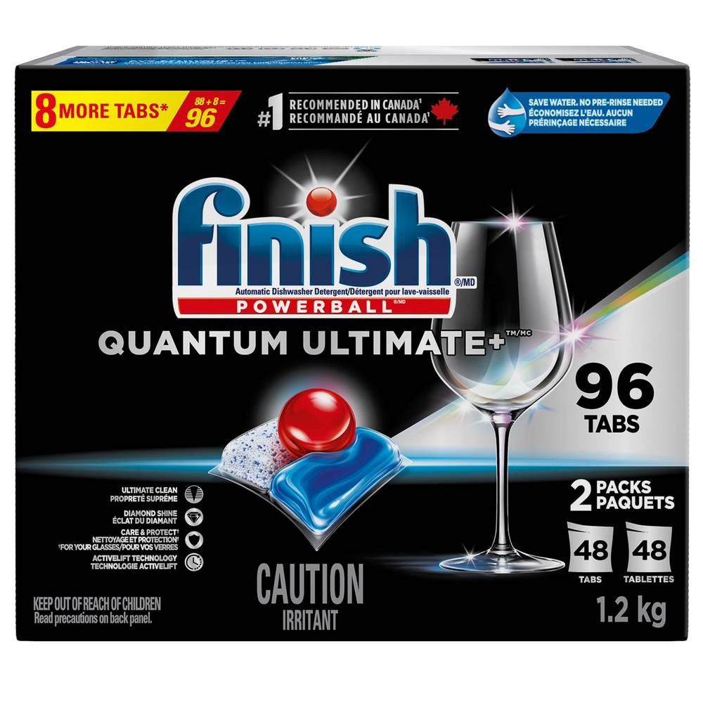 Finish Quantum Ultimate+ Dishwasher Detergent, 96 Tablets