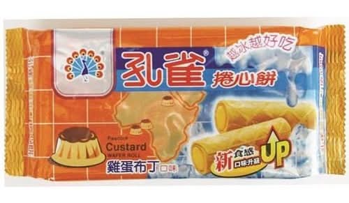 孔雀 捲心餅 - 雞蛋布丁口味 (63 g)