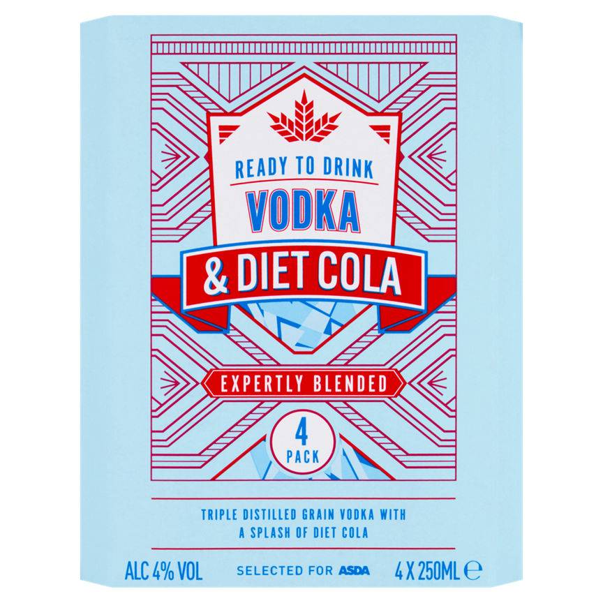 ASDA Vodka and Diet Cola (4 x 250ml)