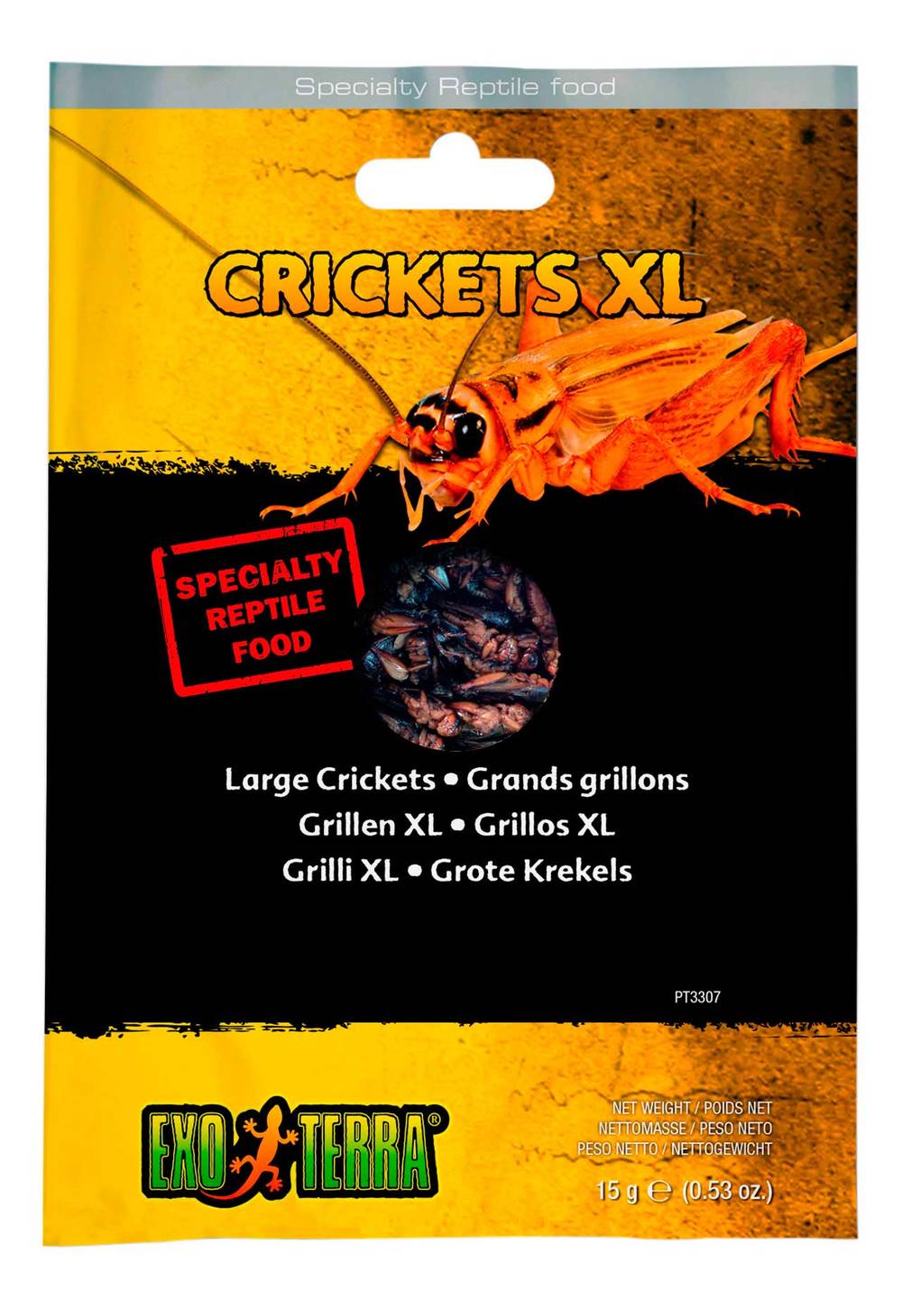 Exo Terra Reptile Food, Crickets, Extra Large .53 Ounces