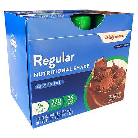 Walgreens Regular Nutritional Shake (6 pack, 8 fl oz) (milk-chocolate)