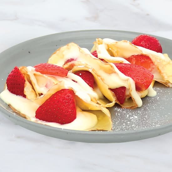 Strawberries and Cream Crêpes