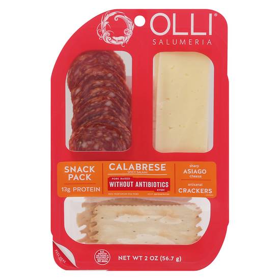 Olli Salumeria Calabrese Asiago Cracker Snack pack (2oz container)