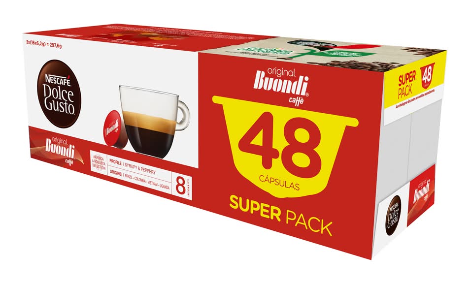 Nescafé - Café Cápsulas Dolce Gusto Buondi, 48 unidades