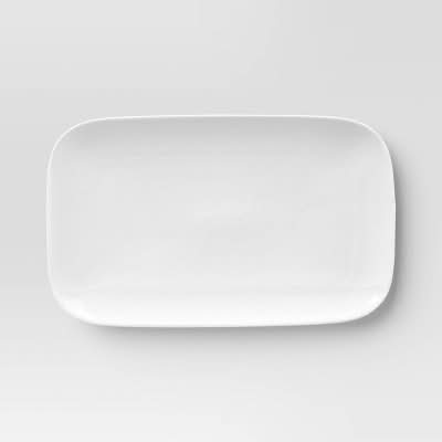 Threshold New Porcelain Rectangle Serve Platter, 13 in, White