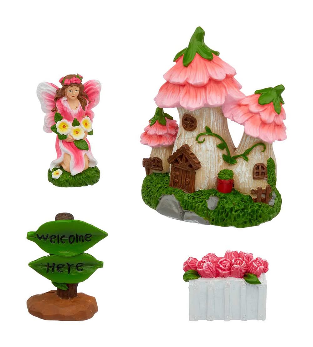 Mini Fairy Garden Decor Set 4 Pc Assorted