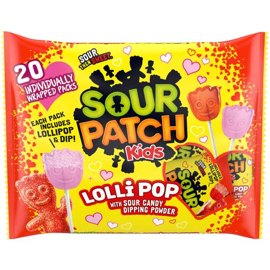 Sour Patch Kids Lollipop With Sour Candy Dipping Powder Valentines Day