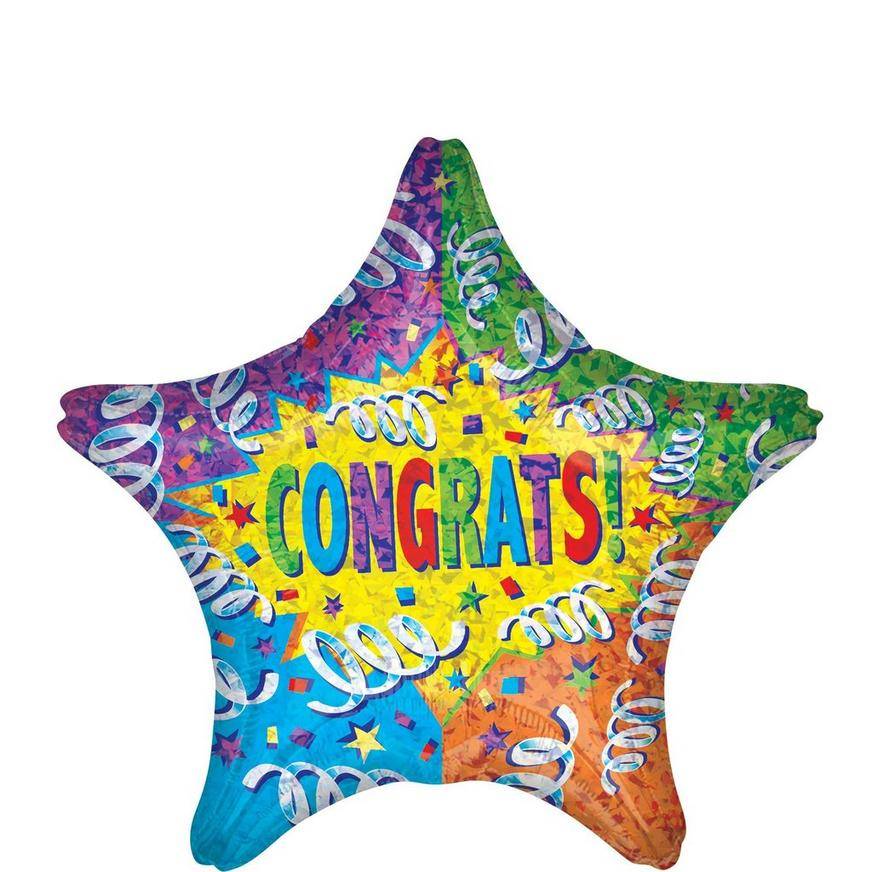Uninflated Congrats Star Balloon 19in