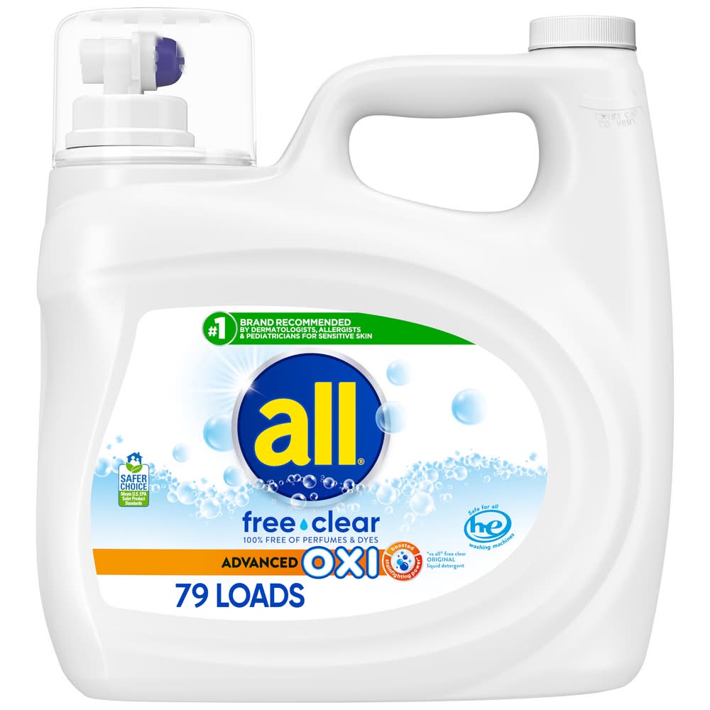 All Advanced Oxi Free Clear Liquid Laundry Detergent (141 fl oz)