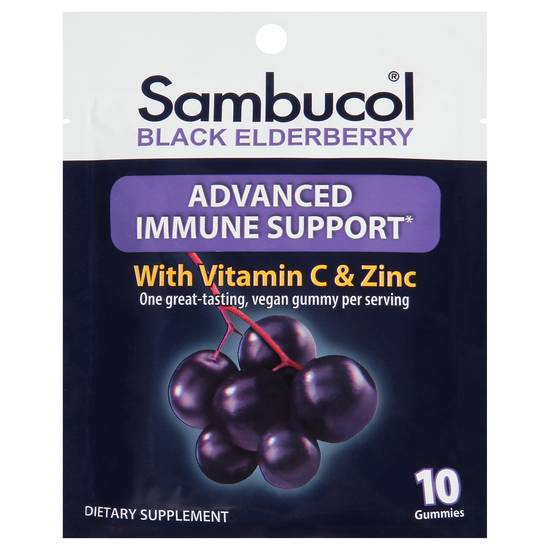 Sambucol Gummies With Vitamin C & Zinc Black Elderberry