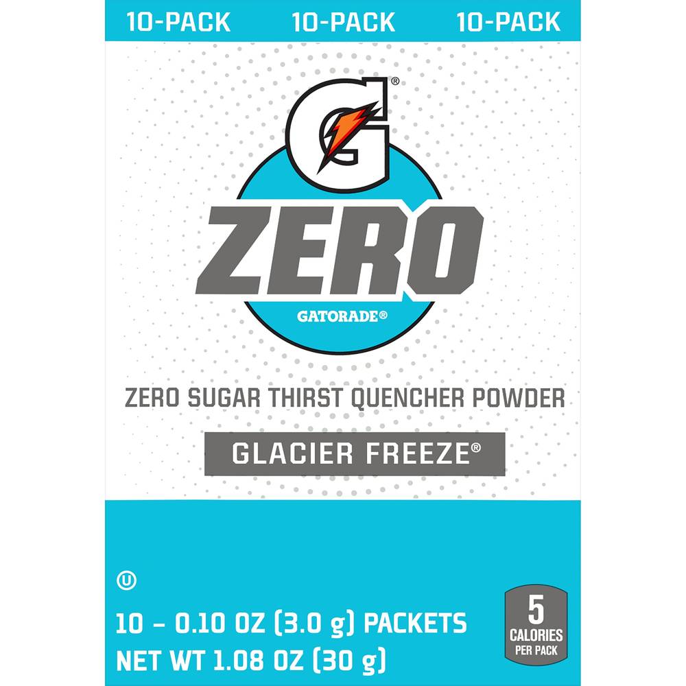 Gatorade Zero Sugar Thirst Quencher Powder Sports Drink (1.08 oz) (glacier freeze)