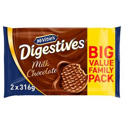 Mcvitie's Milk Chocolate Digestives Biscuits Twin pack (2 ct)