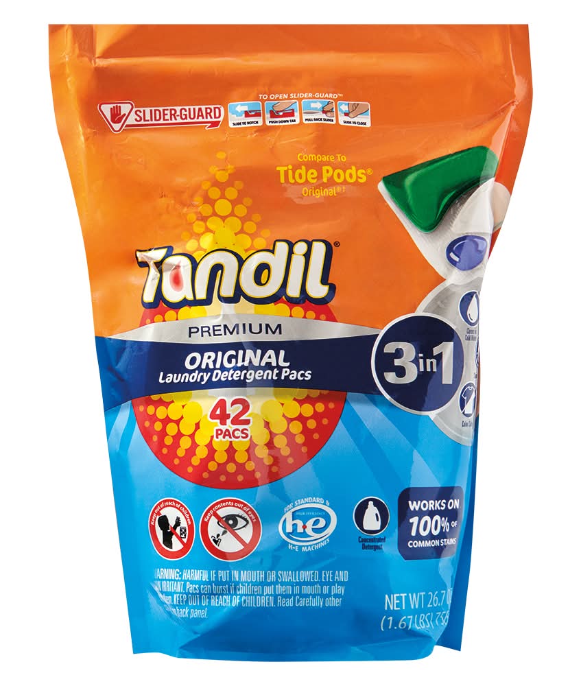 Tandil 3 In 1 Premium Original Laundry Detergent Pacs (26.7 oz, 42 ct)