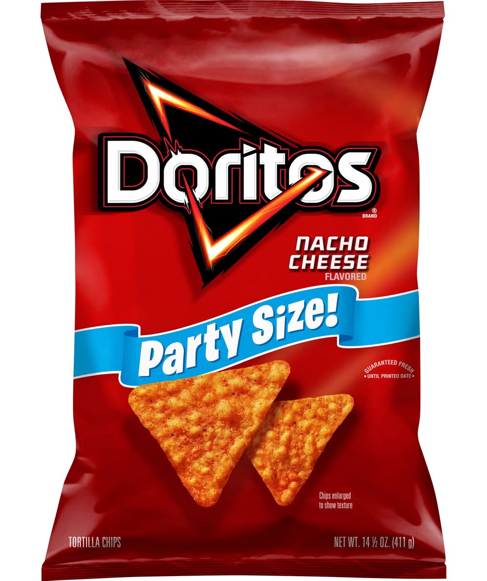 Doritos Party Size Tortilla Chips, Nacho Cheese (14.5 oz)