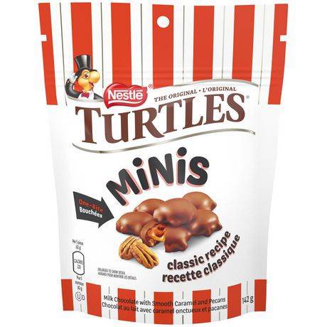 Turtles minis chocolat au lait avec caramel onctueux et pacanes