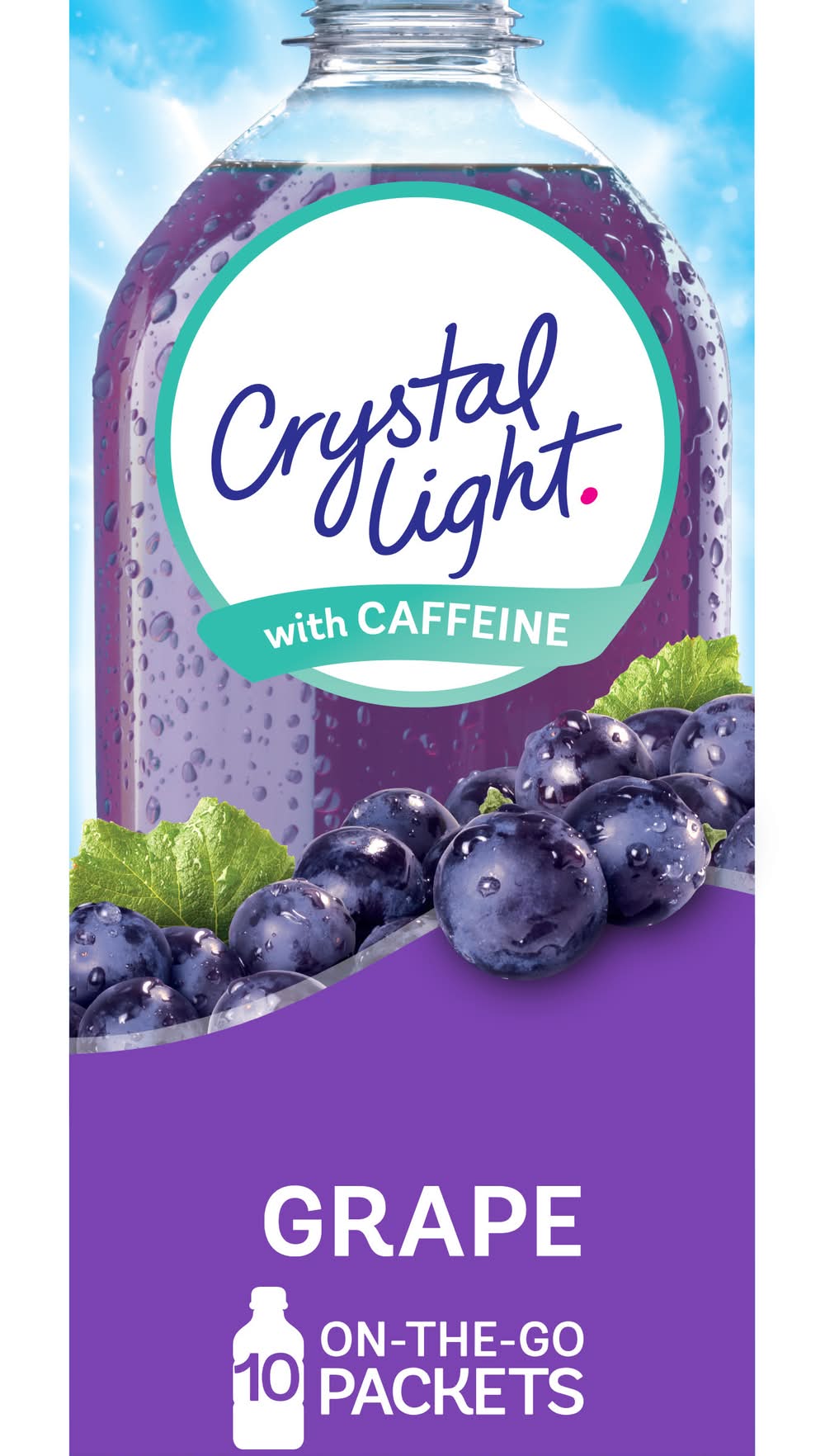 Crystal Light Drink Mix With Caffeine, Grape (1.1 oz, 10 ct)