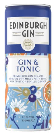 Edinburgh Gin Orange, London Dry and Tonic (250ml)