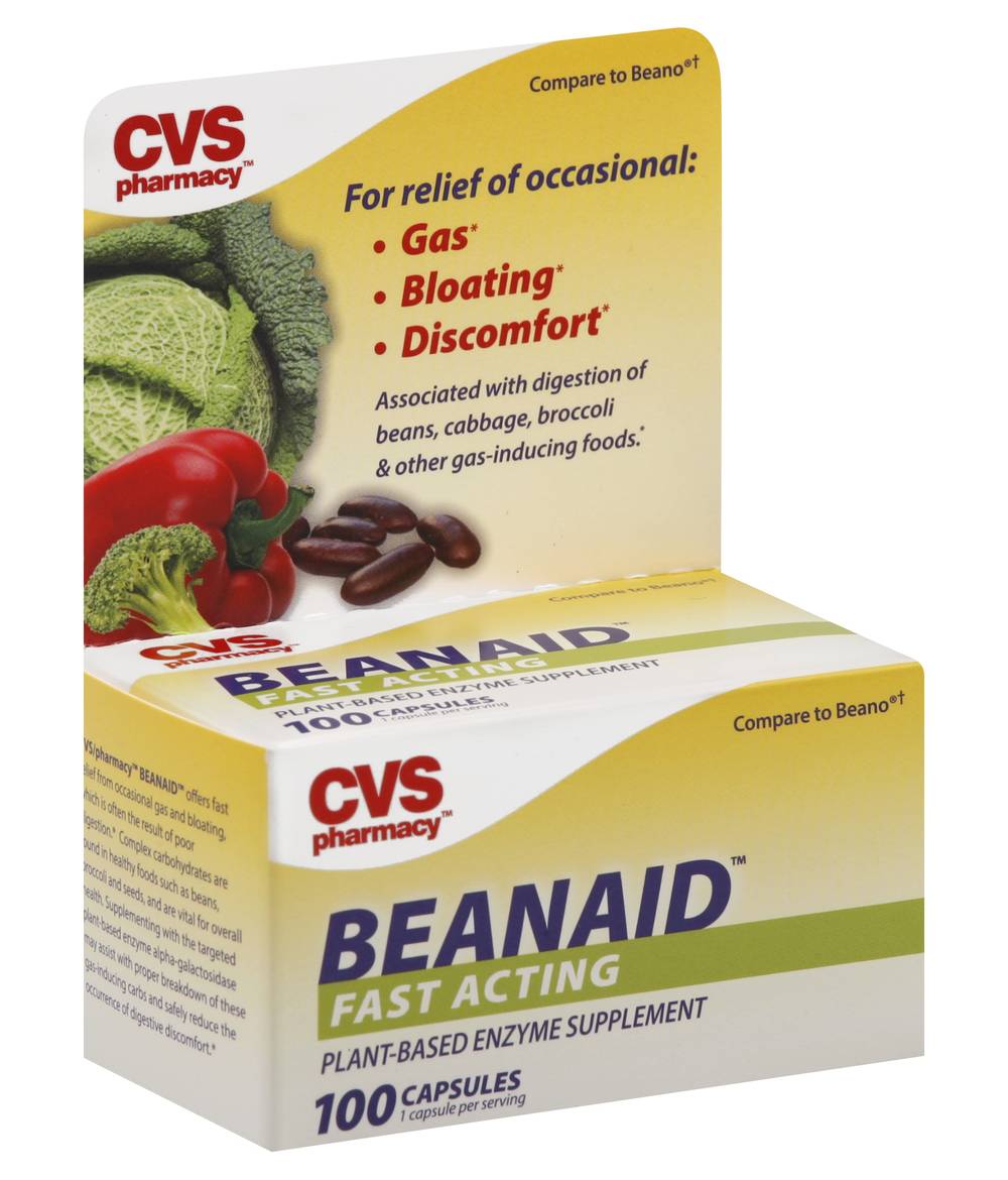 CVS Pharmacy Beanaid Plant Based Enzyme Supplement Delivery Near Me ...