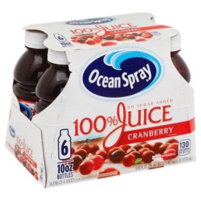 Oceanspray 100% Cranberry Juice (6 ct, 10 fl oz)