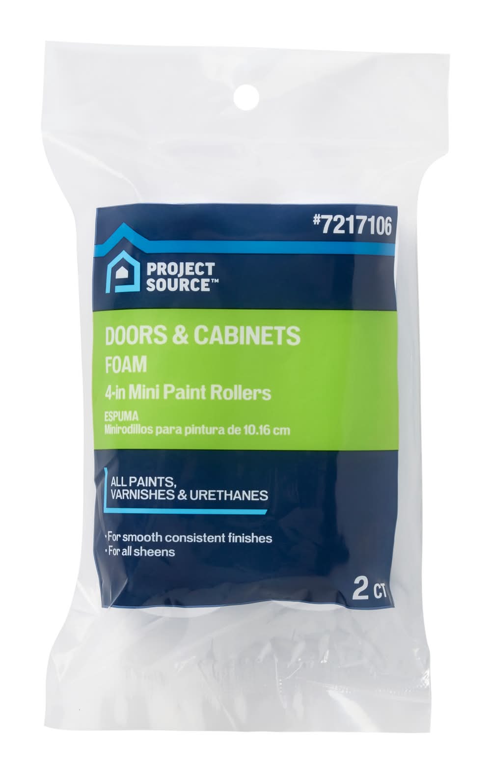Project Source 2 -Pack 4-in x Smooth Mini Foam Paint Roller Cover