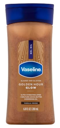Vaseline Golden Hour Glow Bronze Body Shimmer Gel Oil, Vanilla Cocoa (6.8 fl oz)