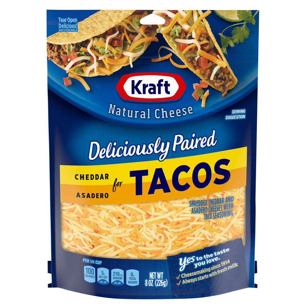 Kraft Cheddar & Asadero Shredded Cheese For Tacos