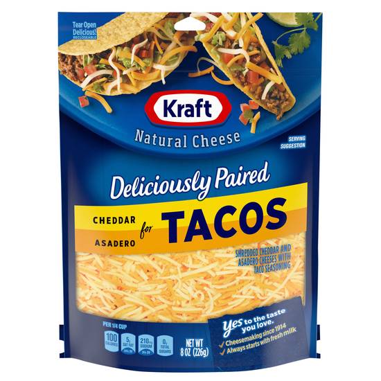 Kraft Cheddar & Asadero Shredded Cheese For Tacos