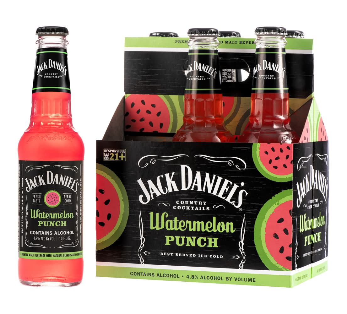 Jack Daniel's Country Cocktails, Watermelon Punch (6 x 10 fl oz)