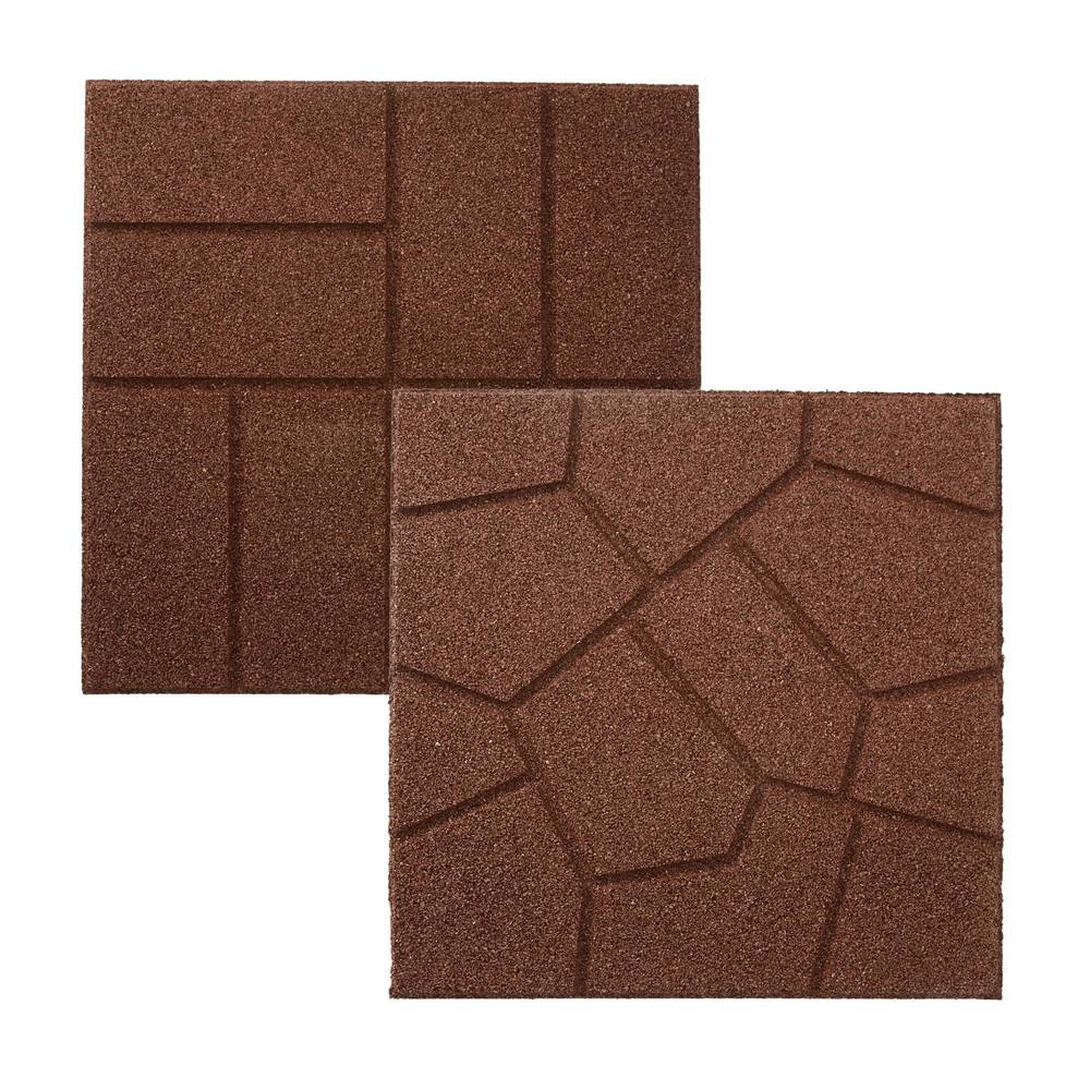 Rubberific 16-in L x 16-in W x 0.75-in H Square Brown Rubber Paver | LRPVBN60