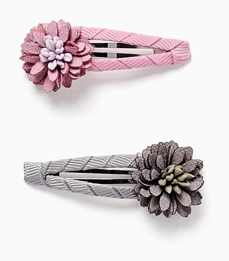 Pack De 2 Ganchos Com Aplique De Flores Para Menina (Vários - Único)