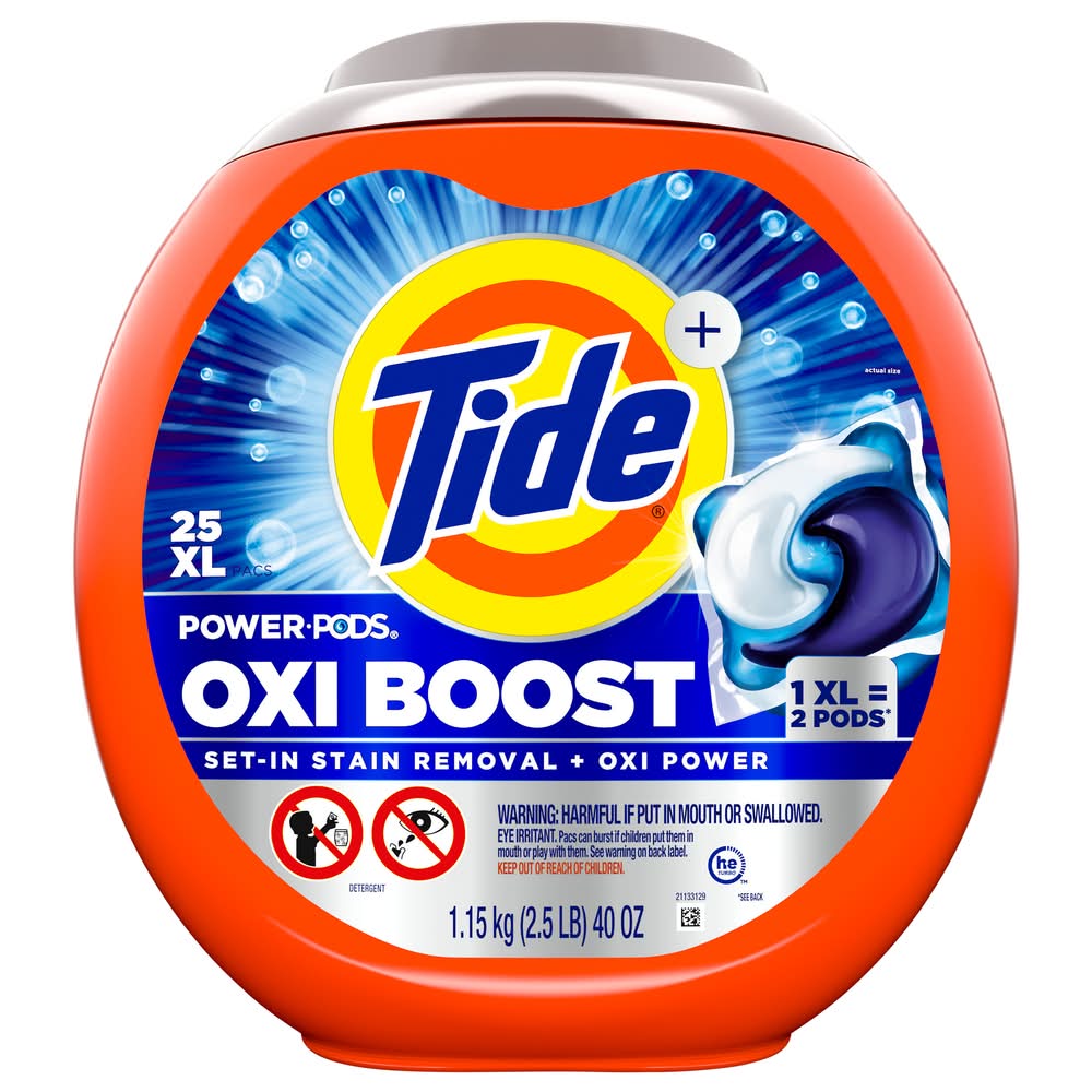 Tide Oxi Boost Laundry Detergent Power Pods (40 oz, 25 ct)