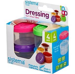 Sistema Dressing To Go Containers, 1.18 Oz., 4/Pack (21470)