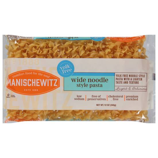 Manischewitz Yolk Free Wide Noodle Style Pasta