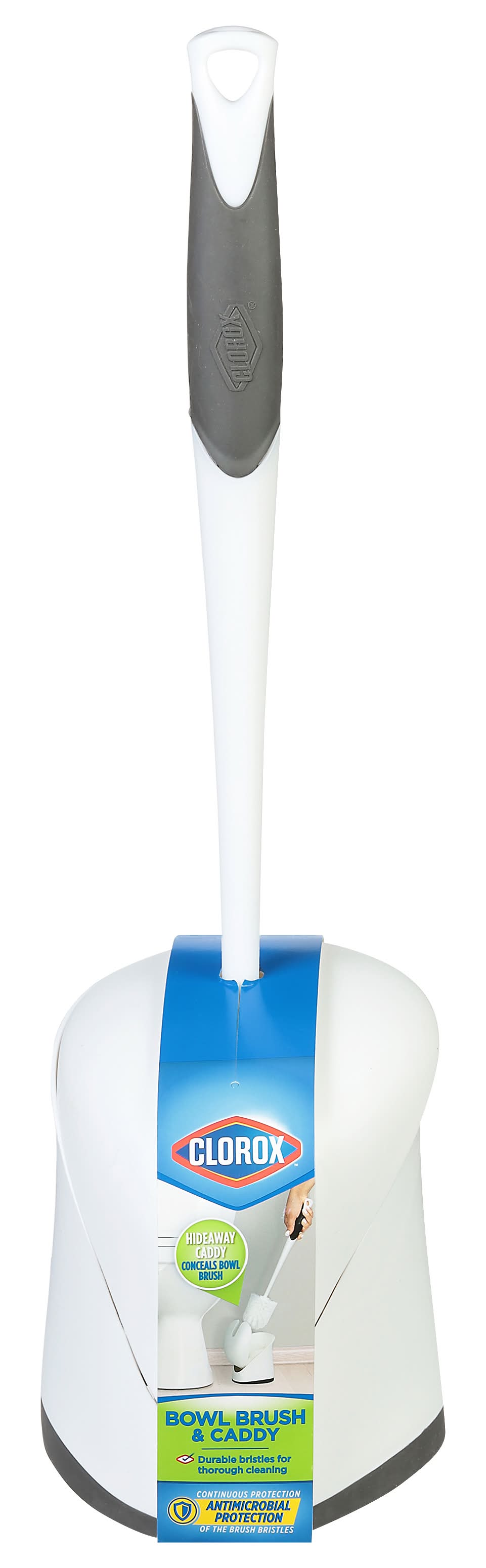 Clorox Hideaway Toilet Bowl Brush & Caddy, White (1.54 lbs)