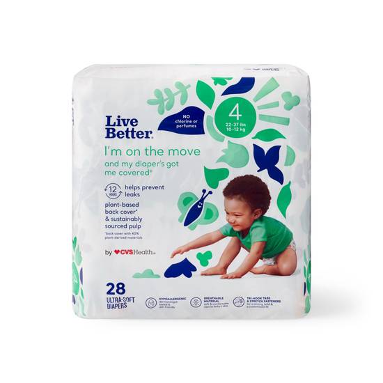 Live Better by CVS Health Diapers, Size 4, 28 CT