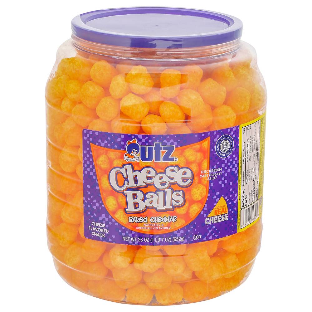 Utz Cheese Balls, Baked Cheddar (23 oz)