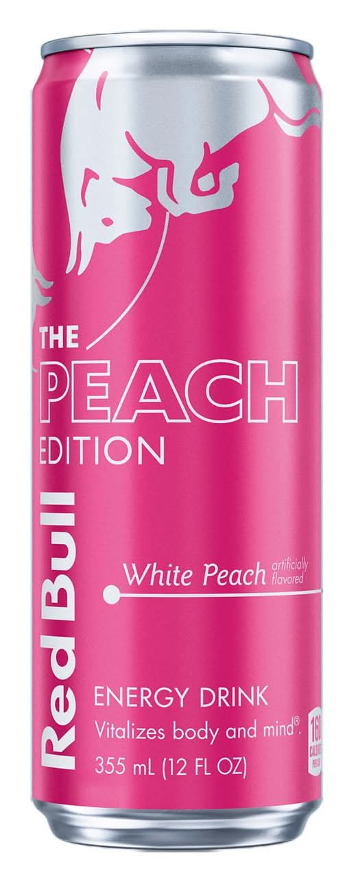 Red Bull White Peach Peach-Nectarine Energy Drink 12 Oz