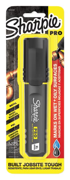 Sharpie® PRO Permanent Marker, Chisel Tip, Extra Large, Black/Gray Barrel, Black Ink