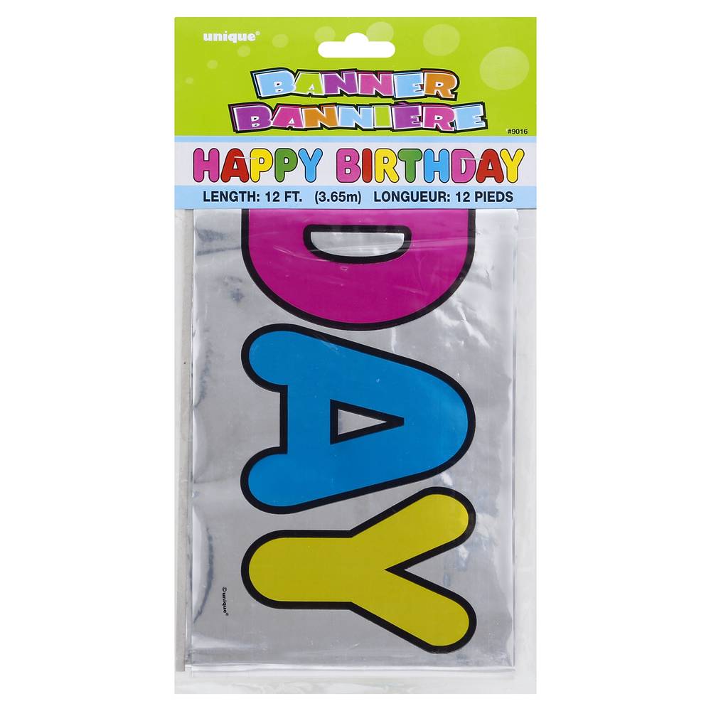 Unique Birthday Banner 12ft Foil