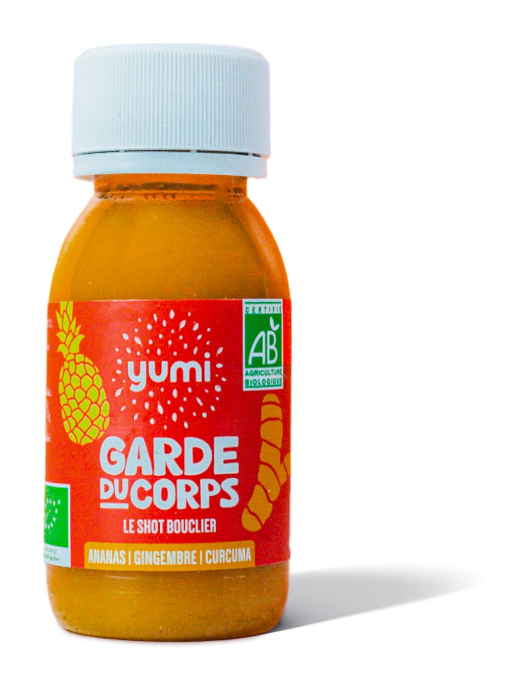 Yumi - Garde du corps jus de fruits et légumes, ananas-gingembre-curcuma (60ml)