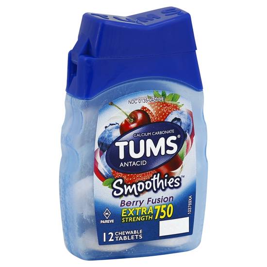 Tums Antacid Smoothies Extra Strength, Berry Fusion (12 ct)