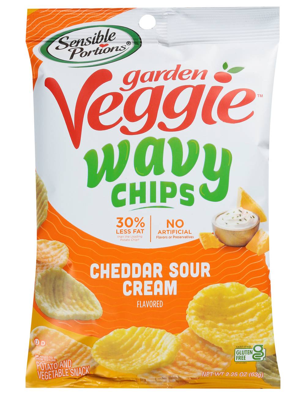 Sensible Portions Garden Veggie Wavy Chips, Cheddar Sour Cream (2.25 oz)